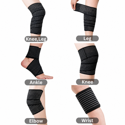 High Elasticity Compression Bandage – For Ankle, Wrist, Knee, Calf & Thigh Support
